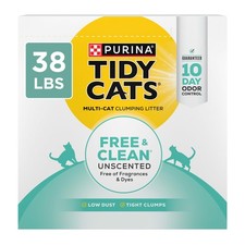 Purina Tidy Cats Free and Clean Unscented Clumping Cat Litter 38 lb Box