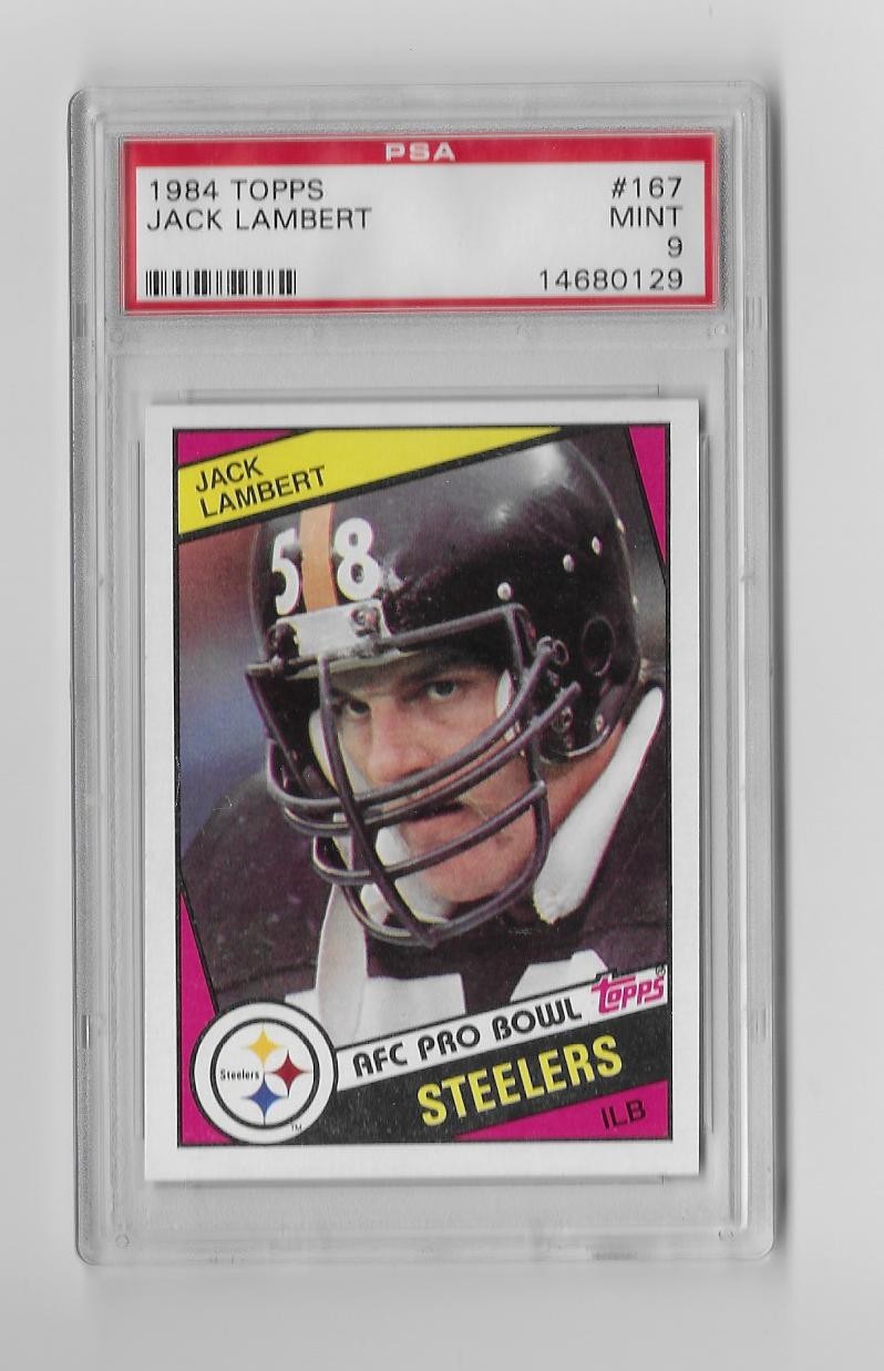 JACK LAMBERT  PITTSBURGH STEELERS H.O.FER 1984 TOPPS #167 MINT PSA-9