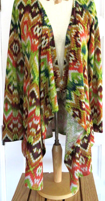 NWT  Multi-color Open Front Spring Cardigan by ONE WORLD, one size fits most