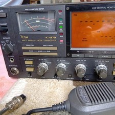 ICOM IC-970 Amateur Ham Radio Transceiver w/ Mic DC Cable Power Tested