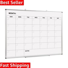 Magnetic Dry Erase Calendar Whiteboard, 48 x 36 Inches Monthly Calendar Dry E...
