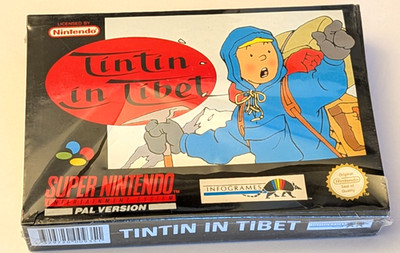 SNES Tim in Tibet   SEALED -  Super Nintendo Spiel FOLIE DEFEKT  Tim und Struppi