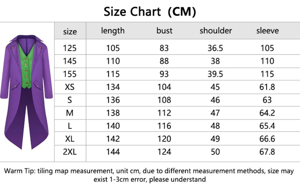 New Men Middle Ages Retro Anime Cosplay Costumes Punk Swallow-Tailed Coat Jacket - Image 2 of 4