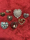 Lot of 8 Vintage and Modern  Brooches Pins Rhinestone Enamel Costume Jewelry