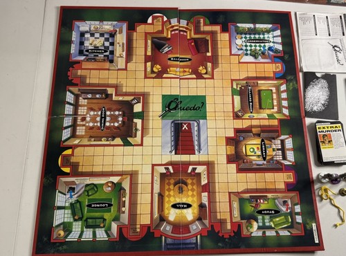 Vintage Cluedo Family Board Game 1996 Complete Murder At Tudor Hall Edition 8+ - Picture 2 of 9
