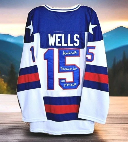 Miracle On Ice 🇺🇲 Mark Wells Signed Inscribed 1980 USA Hockey Jersey RARE!