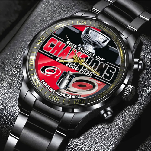 Hurricanes Black Stainless Steel Watch