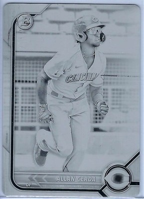 2022 Bowman Draft Allan Cerda 1/1 black printing plate