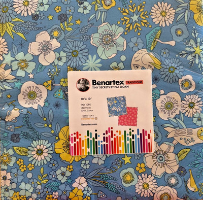 TINY SECRETS  LAYER CAKE BY PAT SLOAN FOR BENARTEX FABRICS  10X10 42PC
