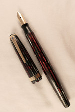 VINTAGE 1944 STRIPED PARKER DUOFOLD SENIOR VACUMATIC FOUNTAIN PEN ~ RESTORED!