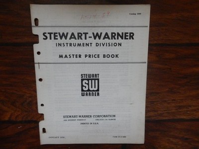 January 1959 Stewart Warner Instrument Division Master Price Book Catalog 5000