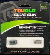 Truglo Remington Slug Shotgun Fiber Optic Sights Dovetail Mount - Tg961r