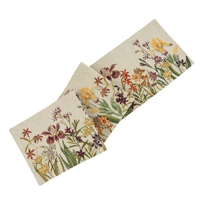 SANDER Flowery Gobelin-Tischband Läufer Tischläufer Frühling Blumen 20x96 cm