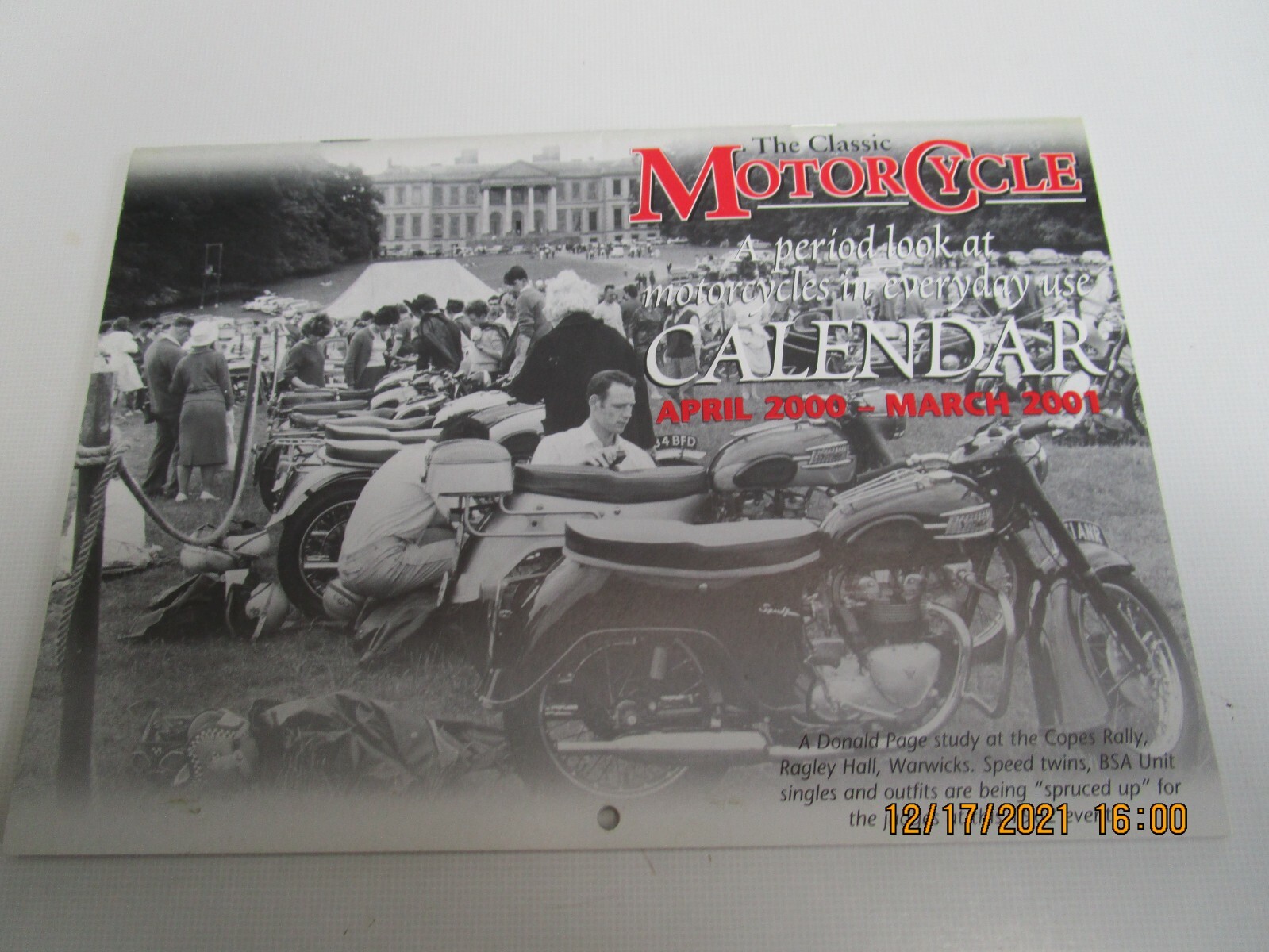 The Classic Motorcycle Magazine Calendar APR 2000 to Mar 2001 | eBay