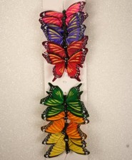 12 Piece Lot Artificial Butterflies 3" 6 Color Assortment 12003024029