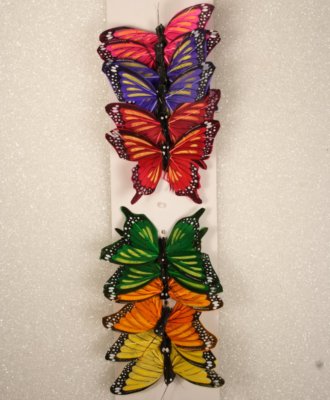 12 Piece Lot Artificial Butterflies 3'' 6 Color Assortment #12003024029