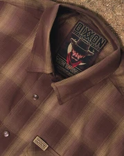 NWT Dixxon Flannel Wyatt Good Bad Ugly Brown Plaid Pearl Snap Bamboo Shirt