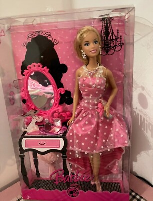 NEW & Boxed Barbie   Color Your World   Pink Polka Dot Dress   2008