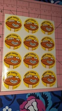 Vintage Trend Scratch N Sniff Stinky Stickers Football Great Catch Glossy Sheet