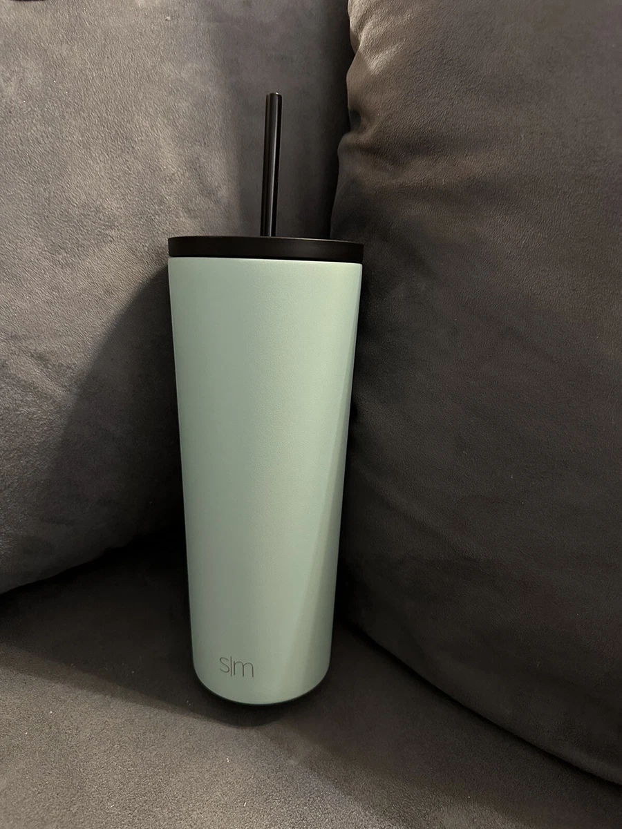 Simple Modern 24oz Classic Tumbler with Straw, extra lid, 2 straws, seafoam.