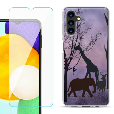 Case for Samsung Galaxy A13 5G, w/ Tempered Glass - Twilight Safari