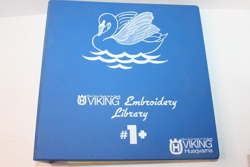 HUSQVARNA VIKING BOOK EMBROIDERY LIBRARY 1+ 1995 SEWING BINDER FULL