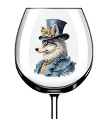 12x Viktorianischer Wolf Becher Weinglas Flasche Vinyl Aufkleber Abziehbilder s879