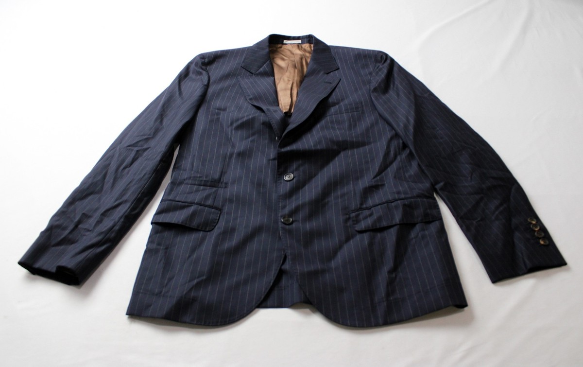Brunello Cucinelli Men's Wool Chalk Stripe Batavia Blazer Brunello Cucinelli Men's Wool Chalk Stripe Batavia Blazer