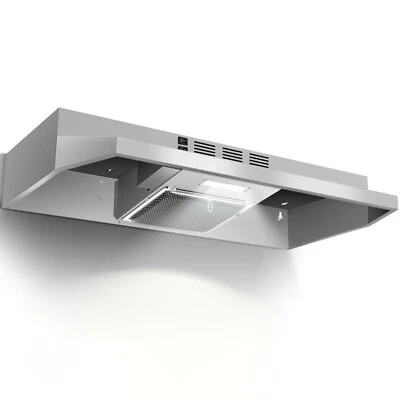 Zomagas 36in Under Cabinet Range Hood Stainless Steel 280CFM Push Button LED