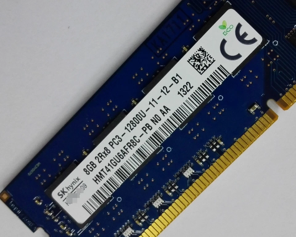 SK Hynix 8GB DDR3 1600 2Rx8 PC3-12800U HMT41GU6AFR8C-PB 240pin Desktop DIMM RAM - Image 2 of 4