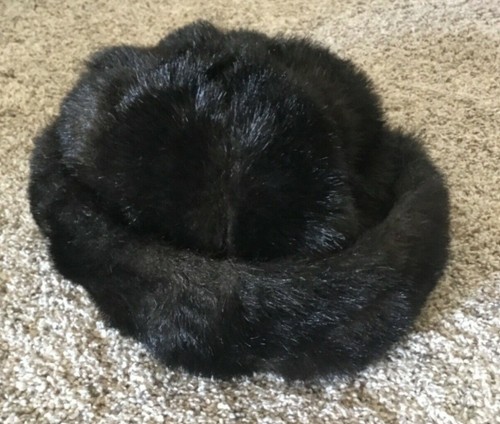 Betmar Vintage Dark Brown Faux Fur Hat 