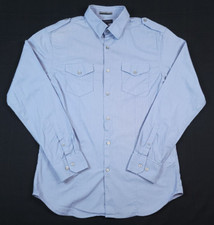 Banana Republic Men's Stretch Button-Up Long Sleeve Shirt Blue Size 15-15.5 Med