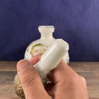 1800s Blue BROWN GREEN MILK GLASS BARBER PERFUME VANITY BOTTLE HAND PAINTED — photo 7
