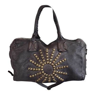 DAMENTASCHE TOTE ECHT LEDER VINTAGE GROSSER SCHULTERGURT