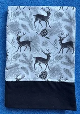 My wild side - deer print  handmade flannel pillowcase-name option