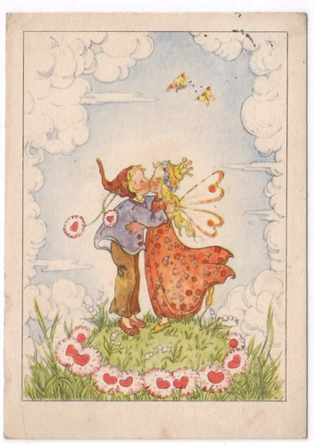 11 657- Postcard * R. Busch-Schumann Elves Kissing * 1940