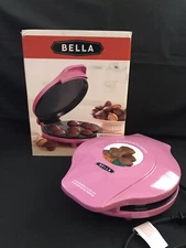 NIB Bella Brownie Bites Maker Mini Brownies Pink Griddle Waffle Iron