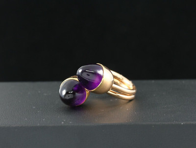 BENT KNUDSEN Designer RING mit AMETHYST | Vintage 60/70er | 585er Gold
