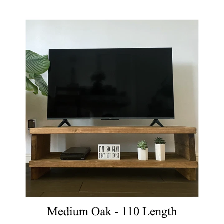 Rustic Wooden Tv Stand/ Chunky Solid Wood/ TV Cabinet/ Fully Assembled - Image 2 of 4