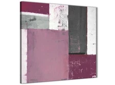 Plum Grey Abstract Painting Canvas Art Picture - Modern 49cm Square - 1s342s