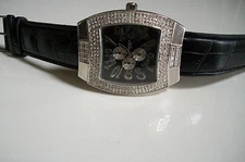 MEN'S BLACK & SILVER FINISH FASHION CASUAL HIP HOP WATCH