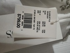 davids bridal wedding dress size 10 white with rhinestones small train