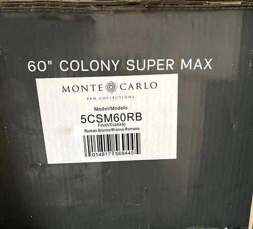 Monte Carlo Colony 60"  Super Max Indoor/Outdoor Roman Bronze  Fan 5CSM60RB - Picture 1 of 2