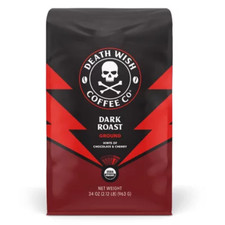 Death Wish Dark Roast Ground Coffee - 34 oz. - Extra Bold Strong
