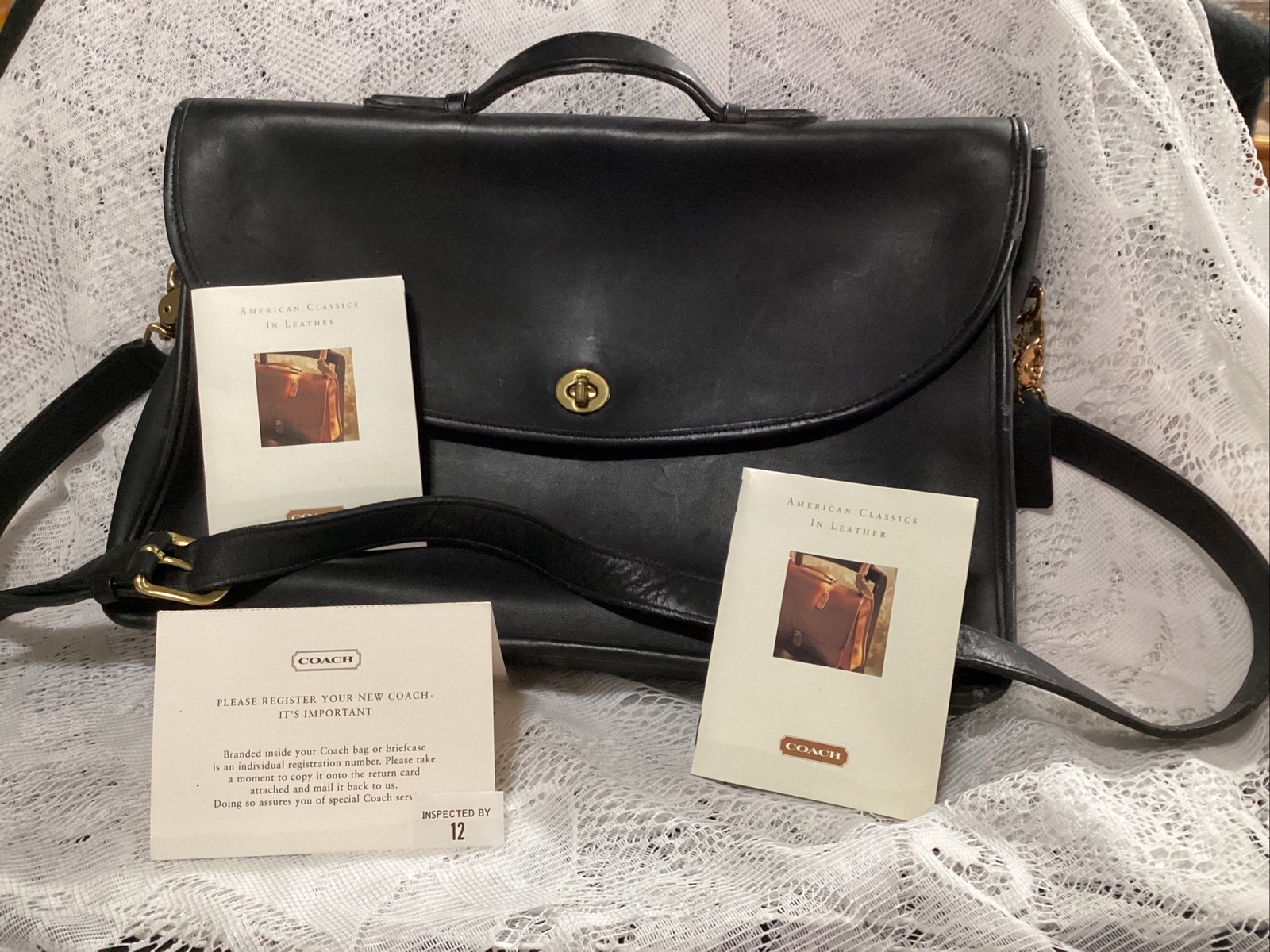 Coach Solid Black Laptop/Messenger Bag W/strap And To… Gem