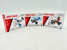 Meccano Bolts Erector Sets Lot of 3 Plane, HeliCopter, BullDozer, New Sealed