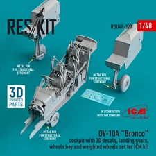 1/48 ResKit RSU48-0327 OV-10A "Bronco" cockpit with 3D decals, landing gears, wh