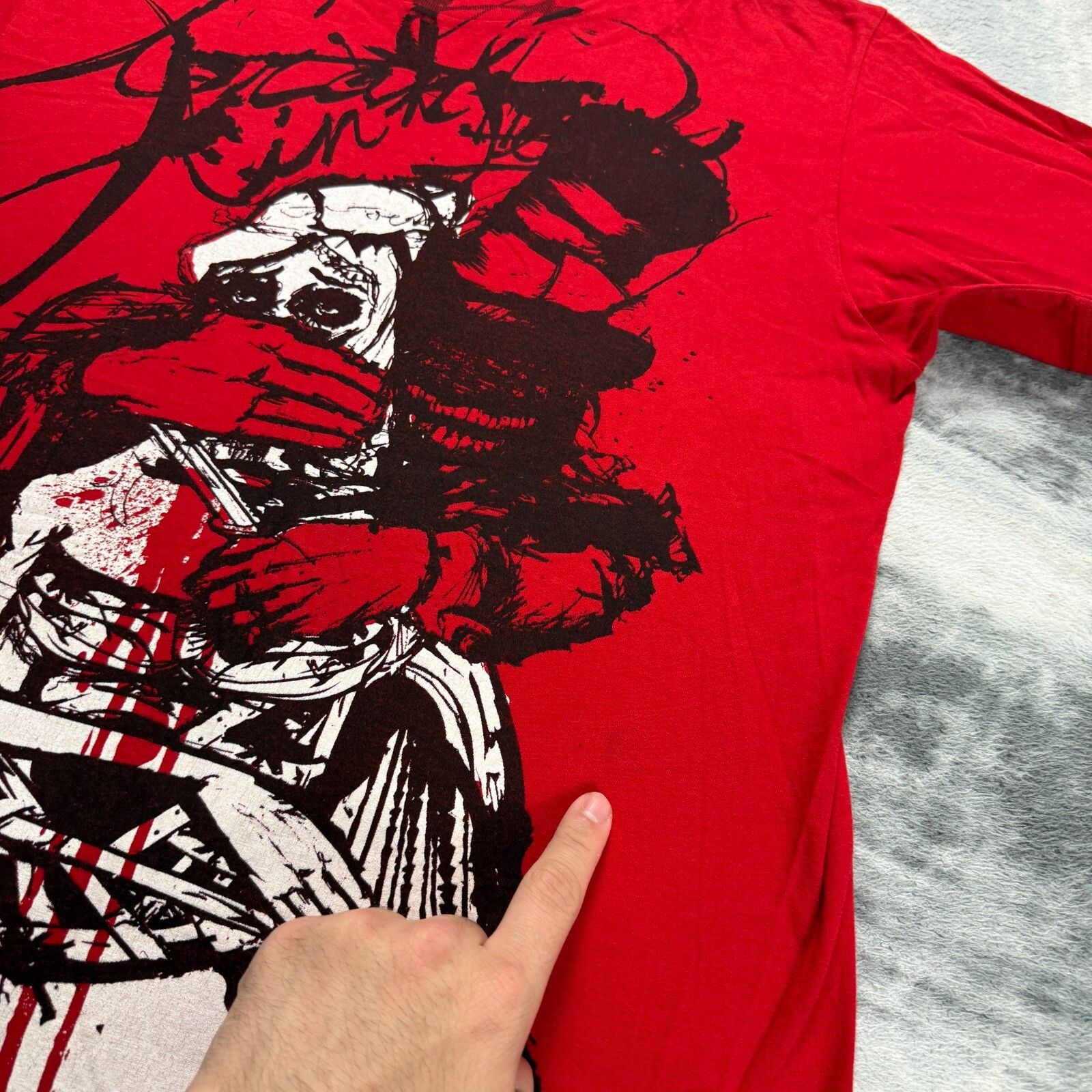 Vintage Bleeding Through Gothic Embrace 2000's Y2K Metal Red Sz Medium T-Shirt image 4