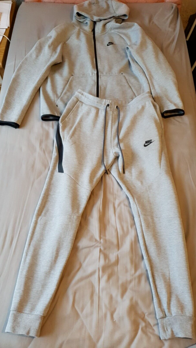 nike tech fleece cuffed grey tracksuit