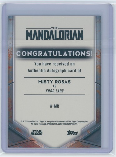 2022 Frog Lady (Misty Rosas) Topps Star Wars Refractor Autographed Card SP - Picture 2 of 3
